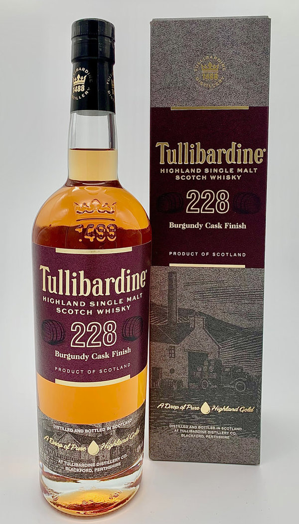 Tullibardine Burgundy Cask Finish Highland Single Malt Whisky, 43% Vol., 0,7l